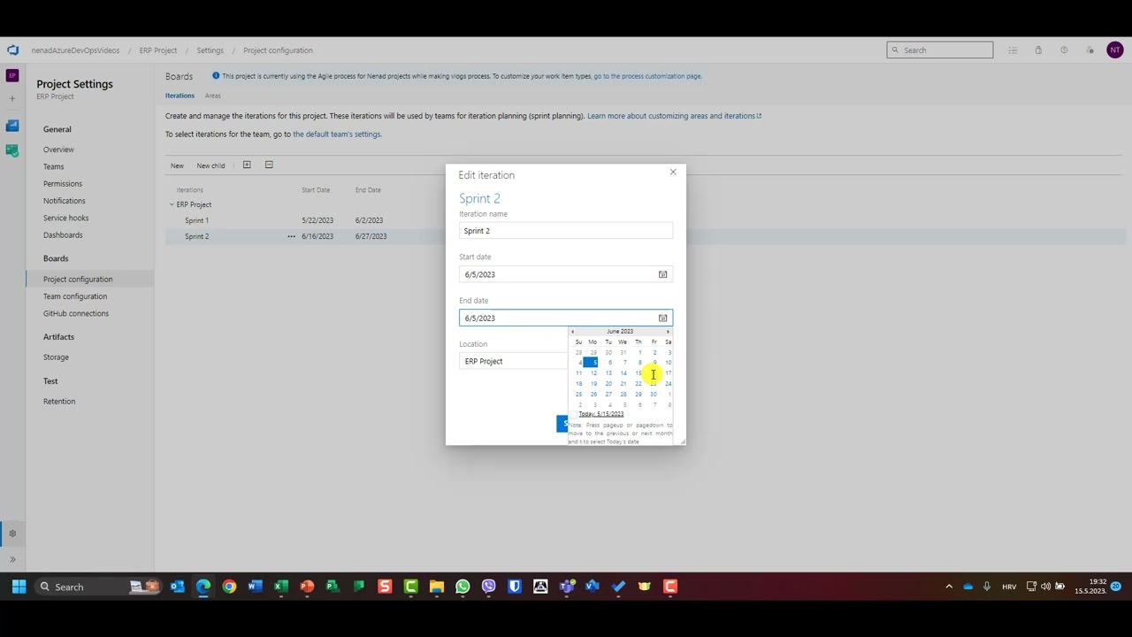 6.  Iterations, Area Path and Team configuration - Azure DevOps