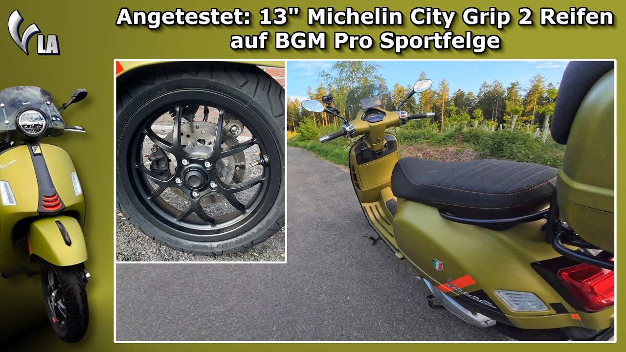 Angetestet: 13 Zoll Michelin City Grip 2 Reifen auf BGM Pro Sportfelge für die Vespa GTS 300