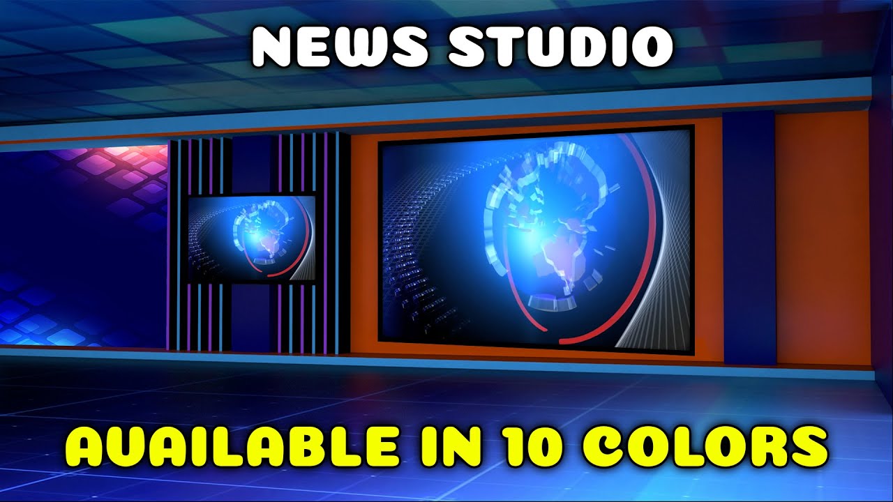 Green Screen News Background Footage, News Studio