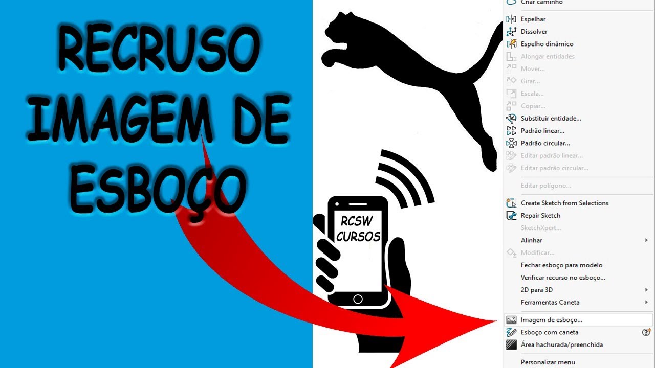COMANDO IMAGEM DE ESBOÇO NO SOLIDWORKS 2018 + COMANDO DIMENSIONAR ESCALA E MOVER ENTIDADES  RODRIGO