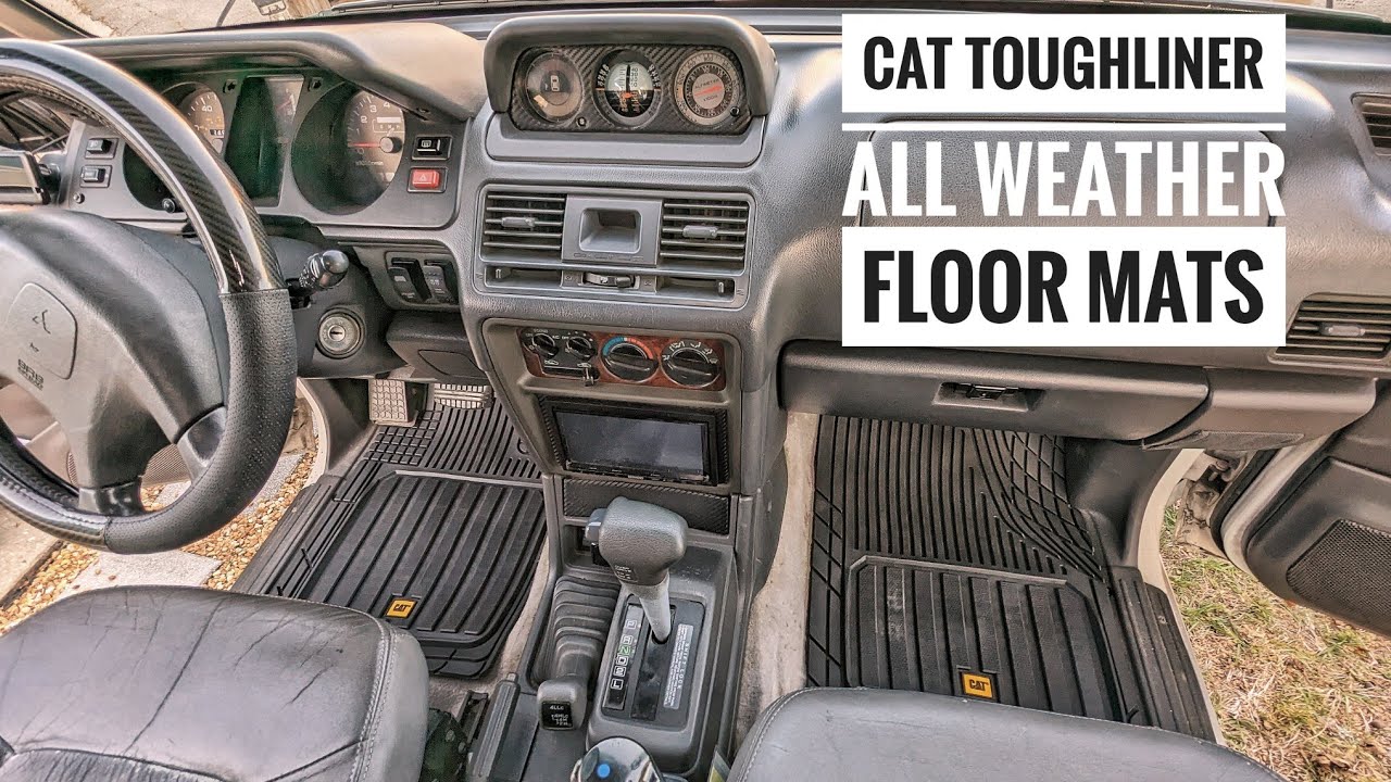 CAT Toughliner All Weather heavy duty floor mats install & review on our Mitsubishi Montero.