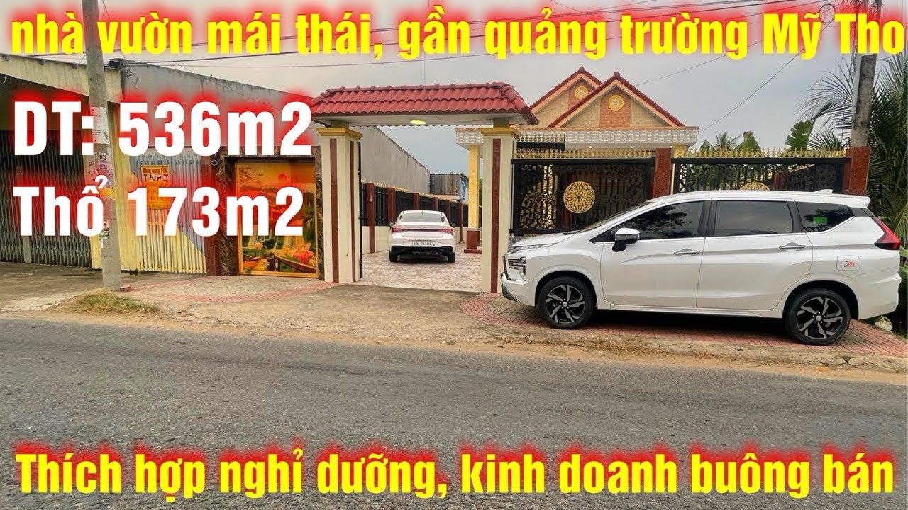 Tập 418 bán nhà vườn mái thái, có thổ cư đường nhựa xe tải, kế bên quảng trường mỹ tho 