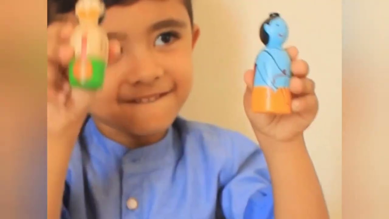 Wooden Ramayana Play Set - Peg Dolls, Memory Cards And Snap Cards (3 Years+)