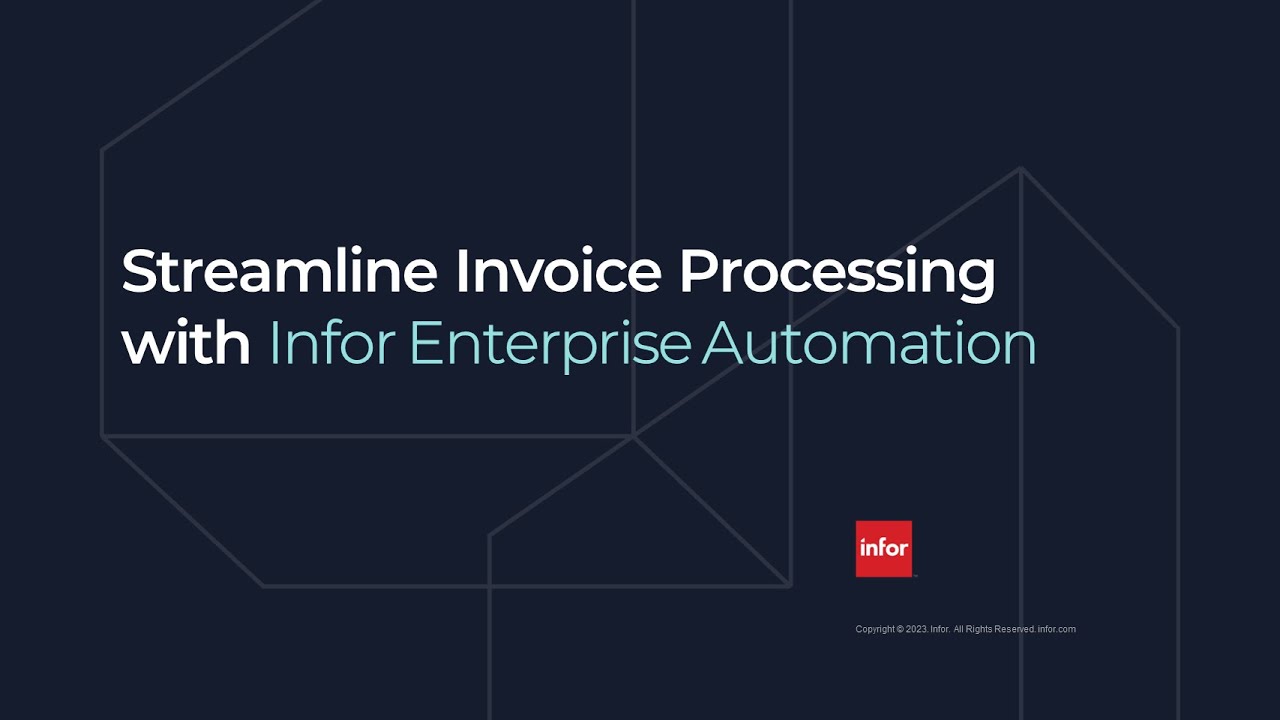 Оптимизируйте обработку счетов с помощью Infor Enterprise Automation