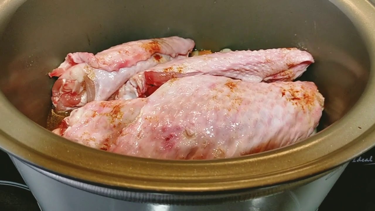 Cómo se hacen alas de pavo en olla lenta#slowcookerturkeywingsrecipe#cocinalento#crockpot#carne