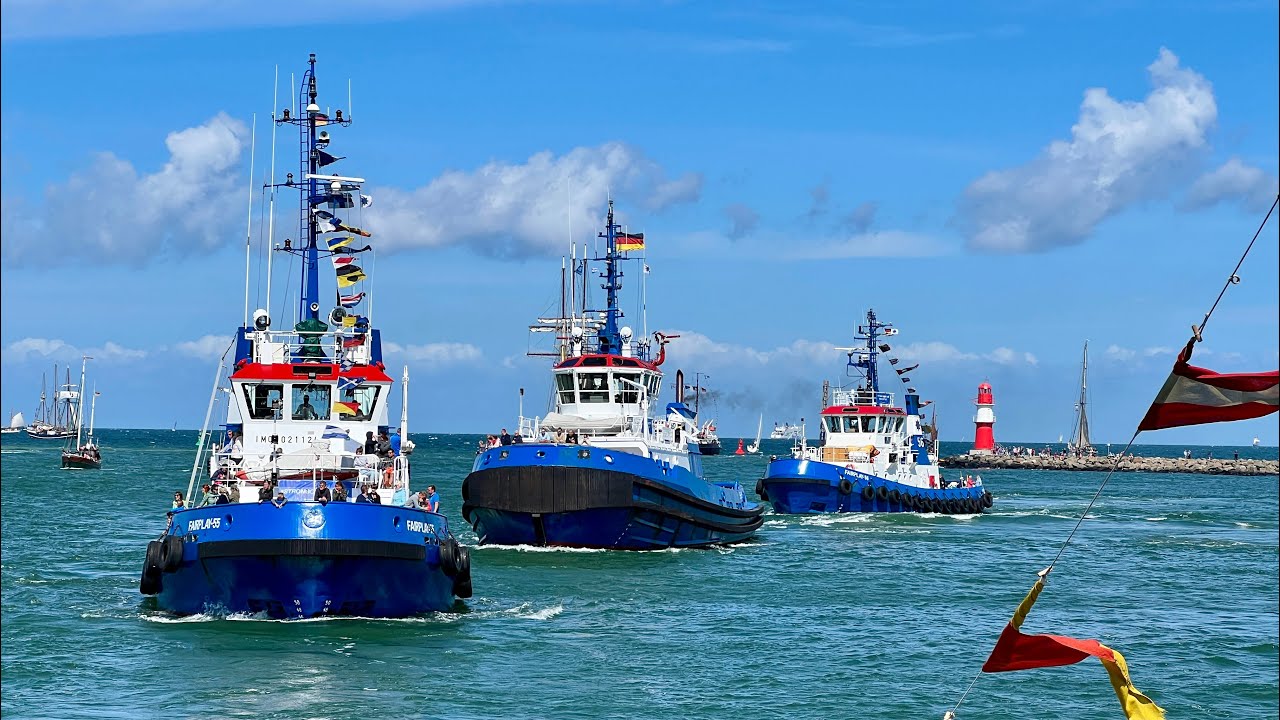 RAW💨HANSE SAIL⚓️⛴️ Schlepper Tour Tug Boat FAIRPLAY TOWAGE Marine Hohe Düne Rostock 🚁 Sea King MK 41
