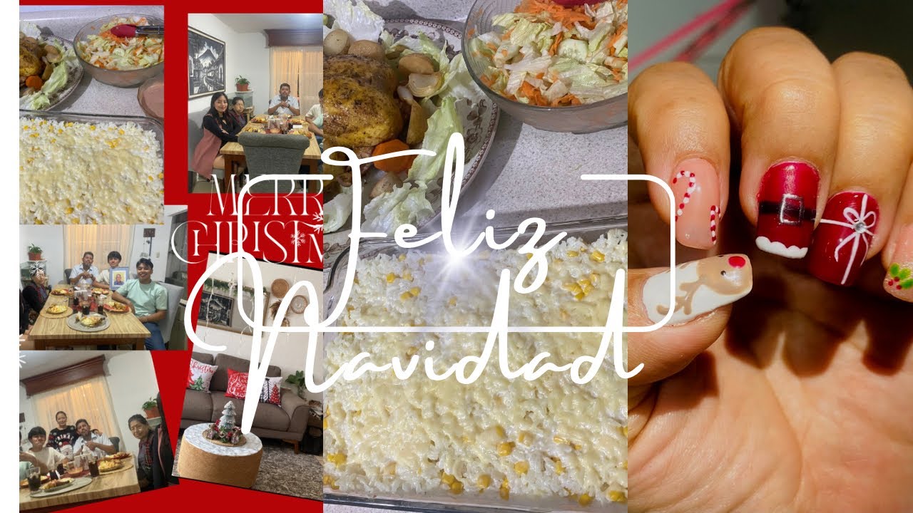 🎄🎇Preparando la cena navideña 🍲/ diseño de uñas Navideñas 💅🏻 