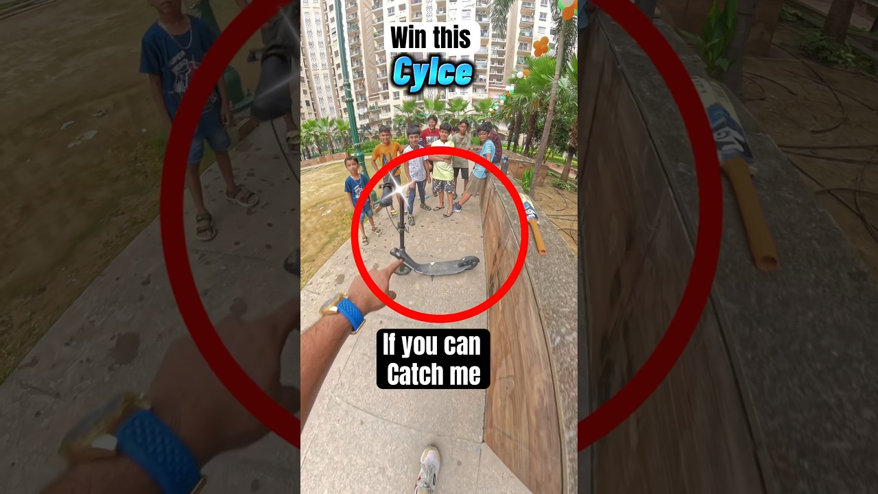Catch me and win this scooter #chasetag #parkourchase #parkour #challenge