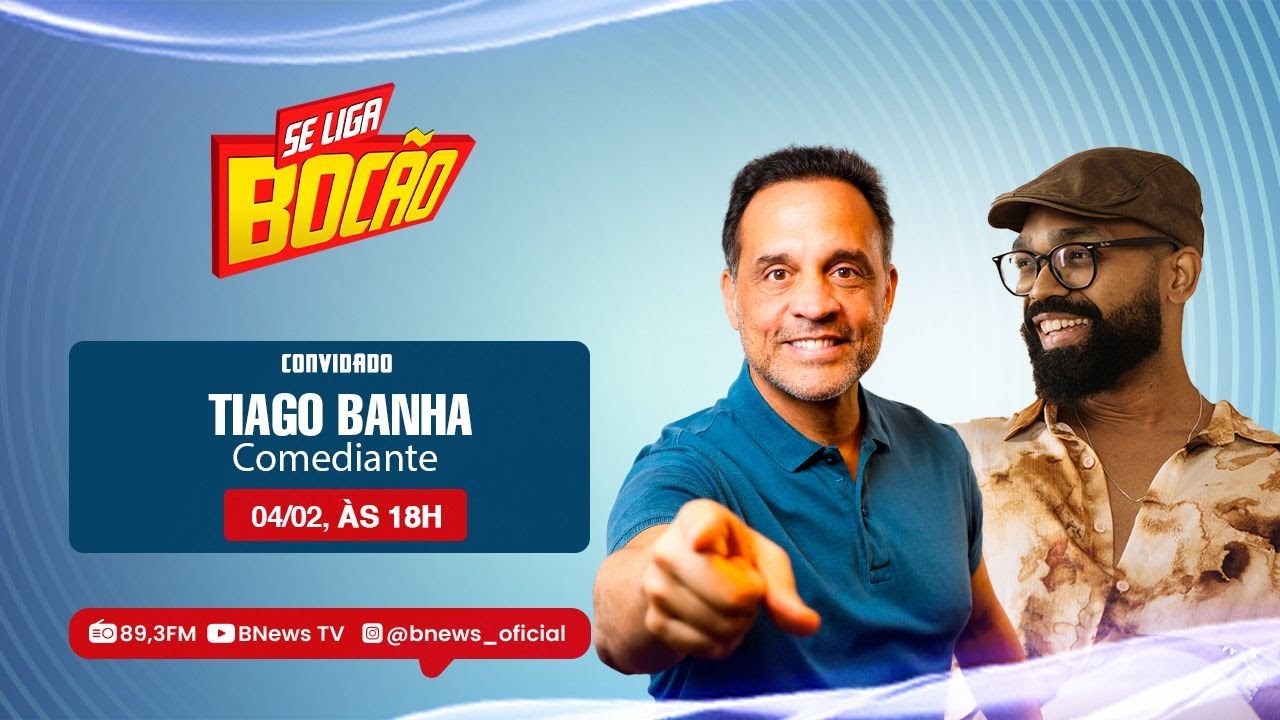 Comediante Tiago Banha no Se Liga Bocão desta quarta-feira (04/02/2026)
