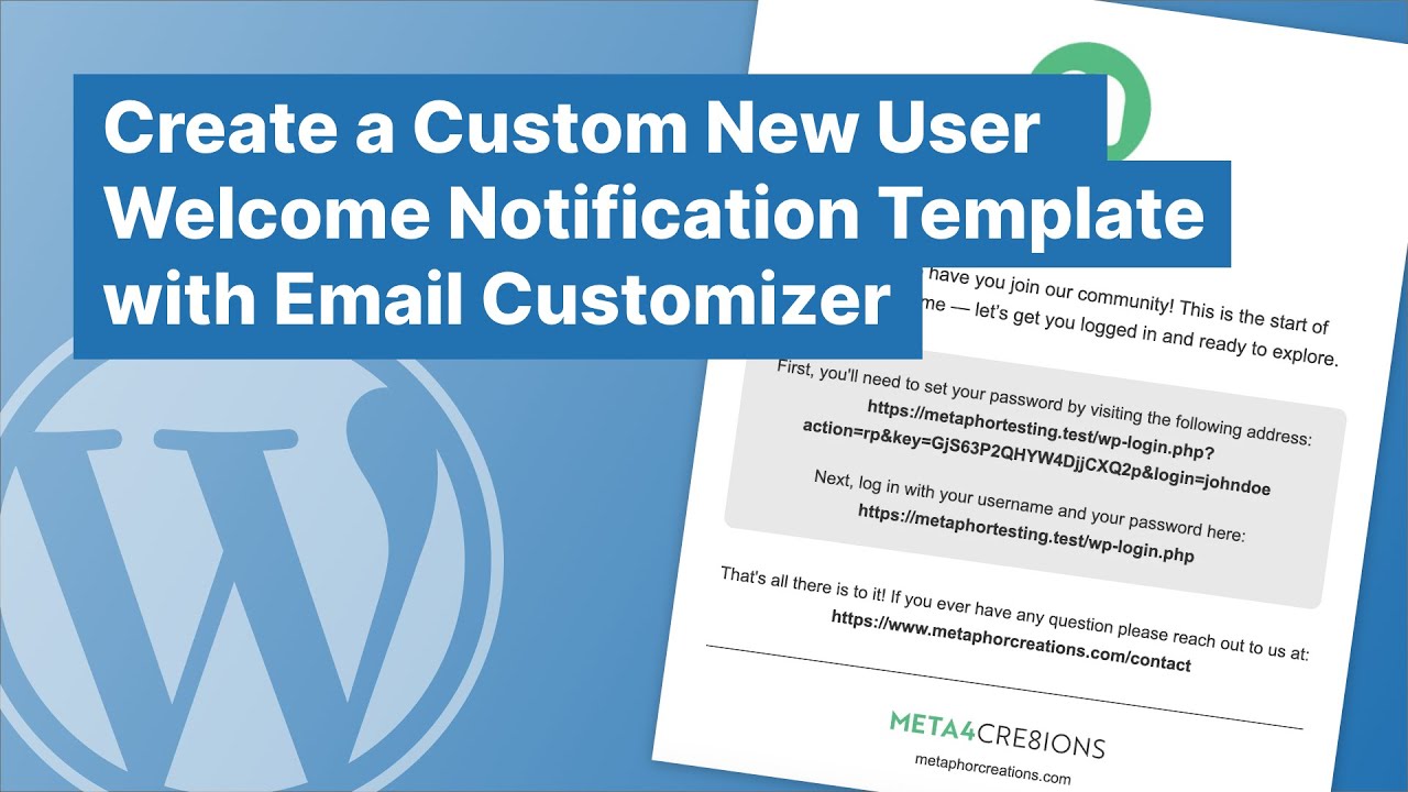 Create a Custom New User Welcome Notification Template with Email Customizer