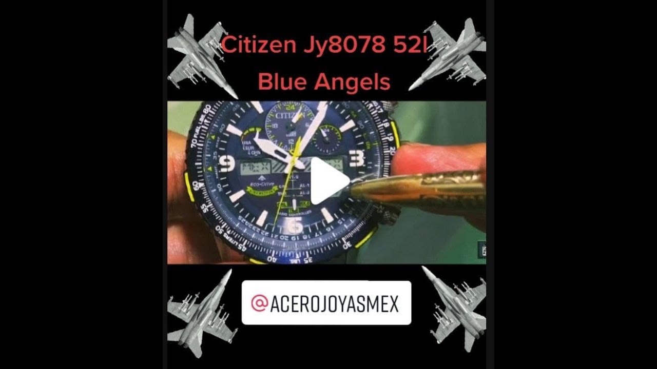 Citizen Jy8078 52l Blue Angels Radio Controlado funcionamiento reposicionamiento y configuración