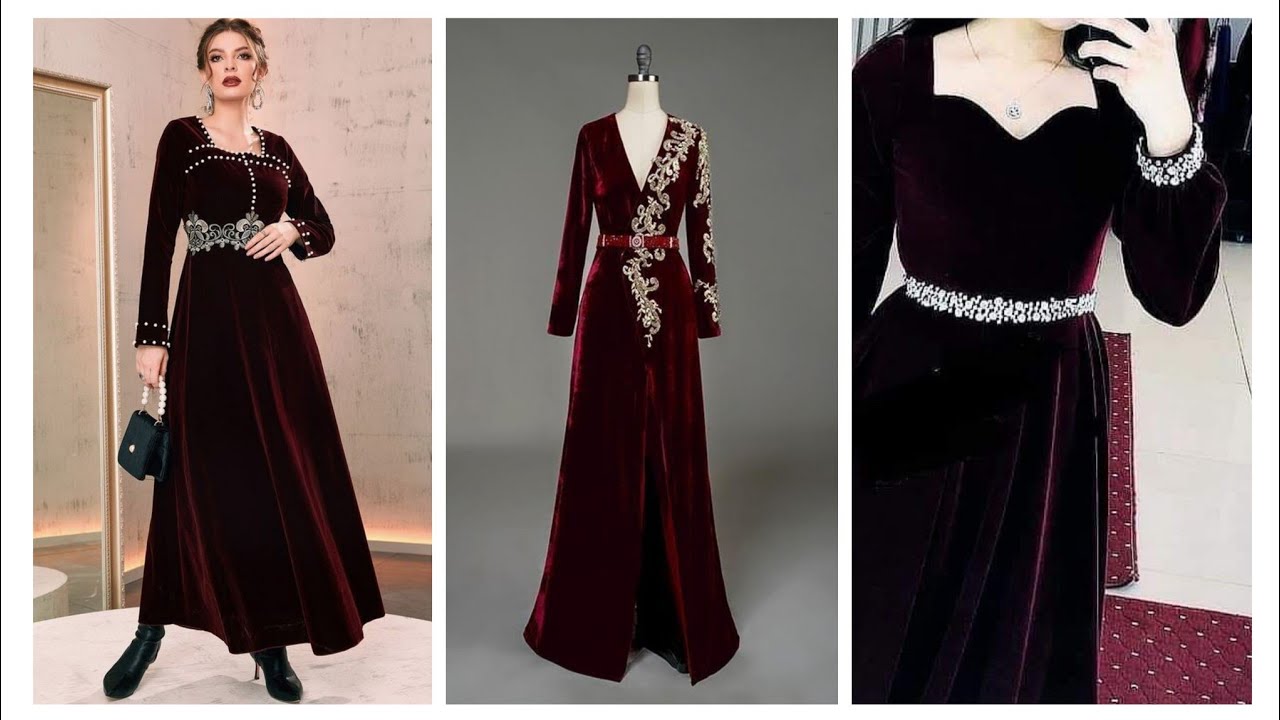 Latest new velvet long maxi designs || Elegant Plain Long velvet maxi/ Frock Designs 2022