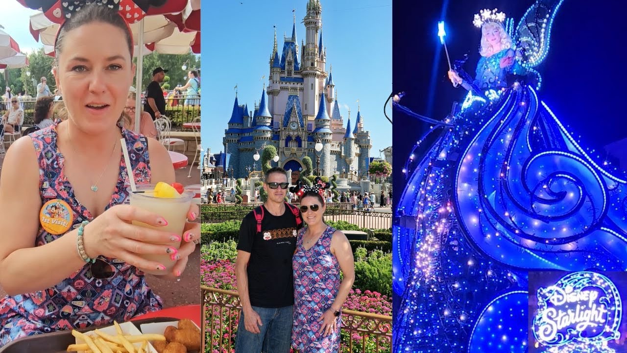 Disney's Magic Kingdom eating at Casey's Corner, Rides & Starlight Dream the Night Away