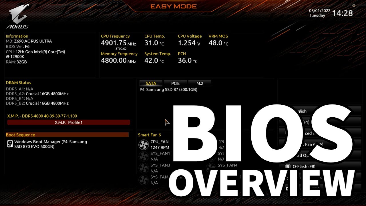 Gigabyte Z690 AORUS Ultra BIOS Overview