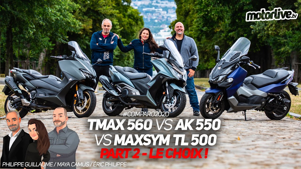 TMAX 560 vs AK 550 vs MAXSYM TL 500 - PART 2 | COMPARATIF