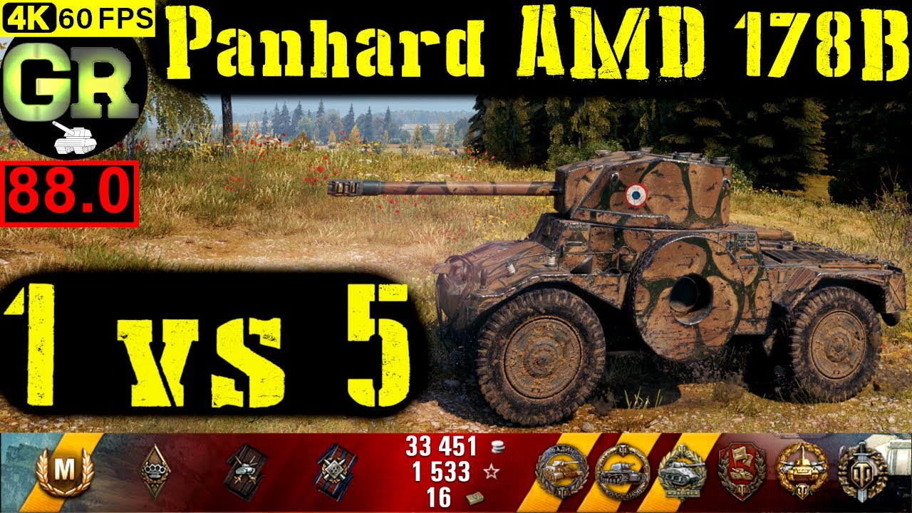 88_World of Tanks Panhard AMD 178B WoT Replay - 9 Kills 3K DMG(Patch 1.4.0)