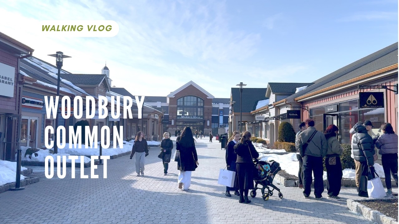 🛍️ Shopping Walk Around Woodbury Common Outlet ✨ Luxury Brands & Winter Snow Views