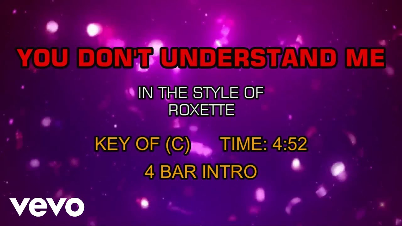 Roxette - You Don't Understand Me (Karaoke)