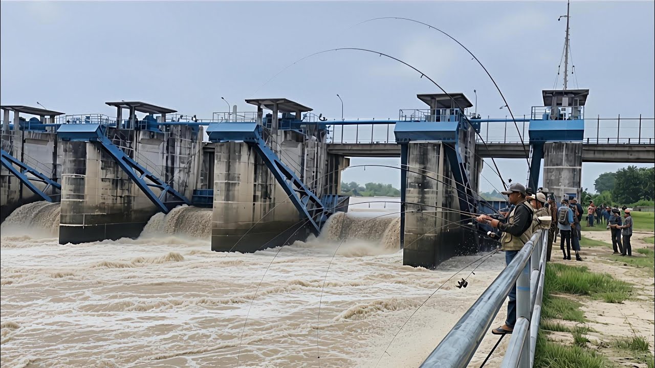 BANJIR BESAR BAWA IKAN RAKSASA! Pemancing di Bendung Gerak Langsung Panen Gede!
