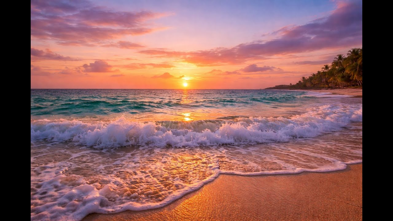 Ocean Waves at Sunset | Deep Relaxation & Calming Sea Sounds