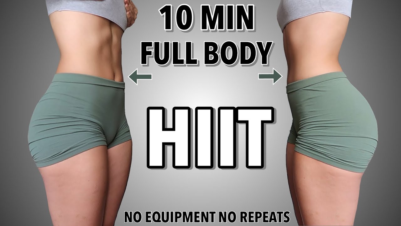 10-МИНУТНАЯ ИНТЕНСИВНАЯ ТРЕНИРОВКА HIIT для похудения — Кардио на все тело 🔥 — Без оборудования, ...
