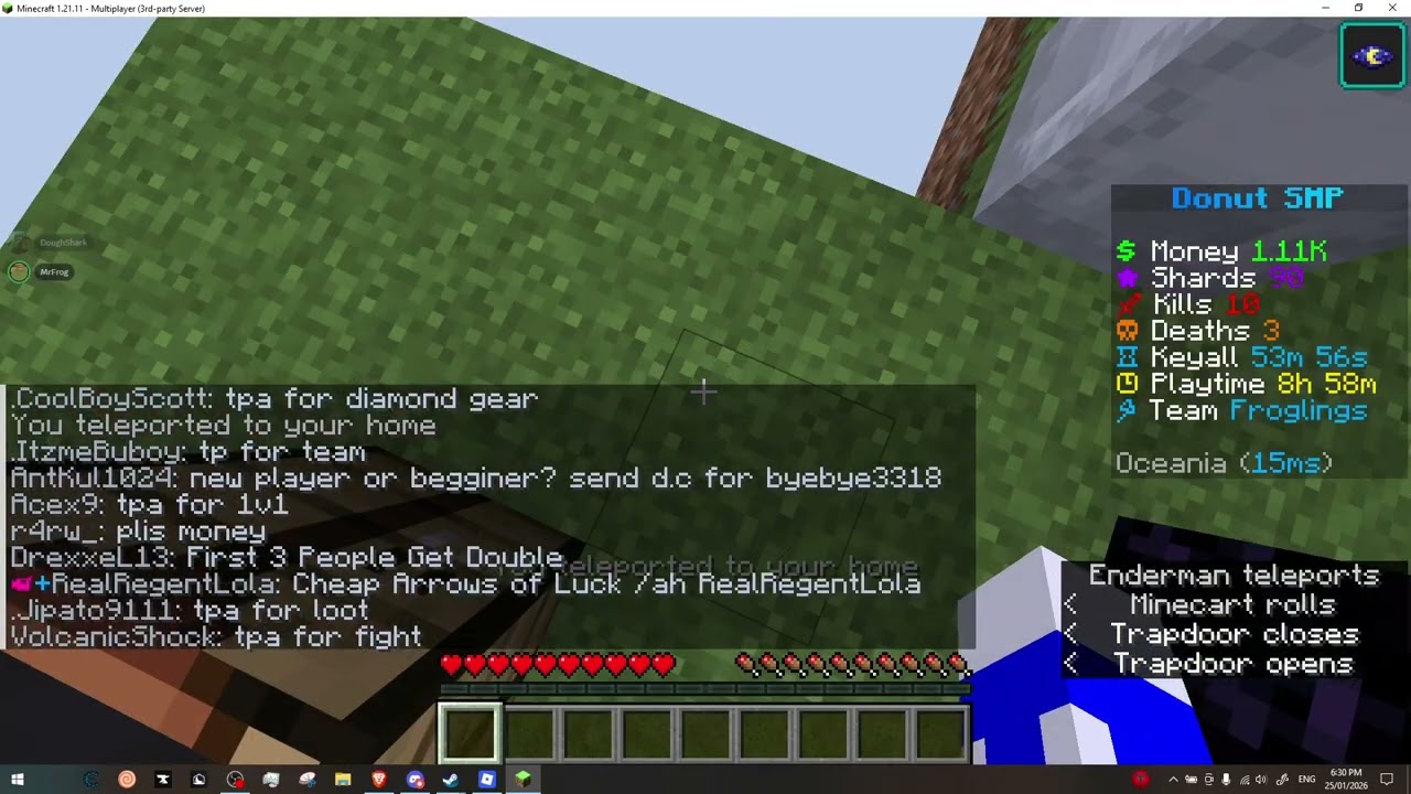 Teleport trapping people (i got bored so i turned on x-ray for a bit to look around)