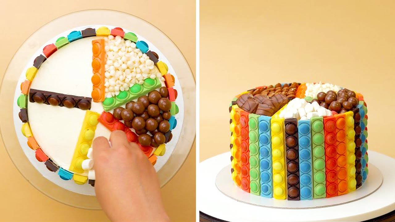 Colorful Candy Cake | So Yummy Cake Tutorials | Easy Chocolate Cake | Master Cake | #Shorts