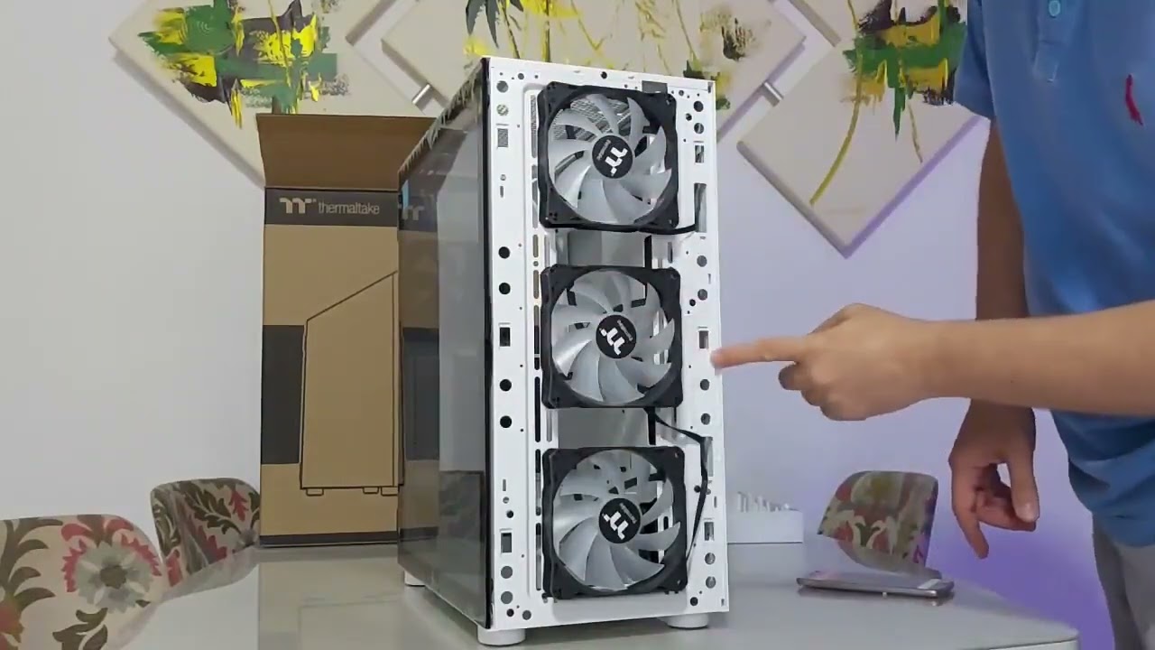 Gabinete Gamer Thermaltake H570 TG ARGB Mid Tower Vidro Temperado branco Com 4 Fans