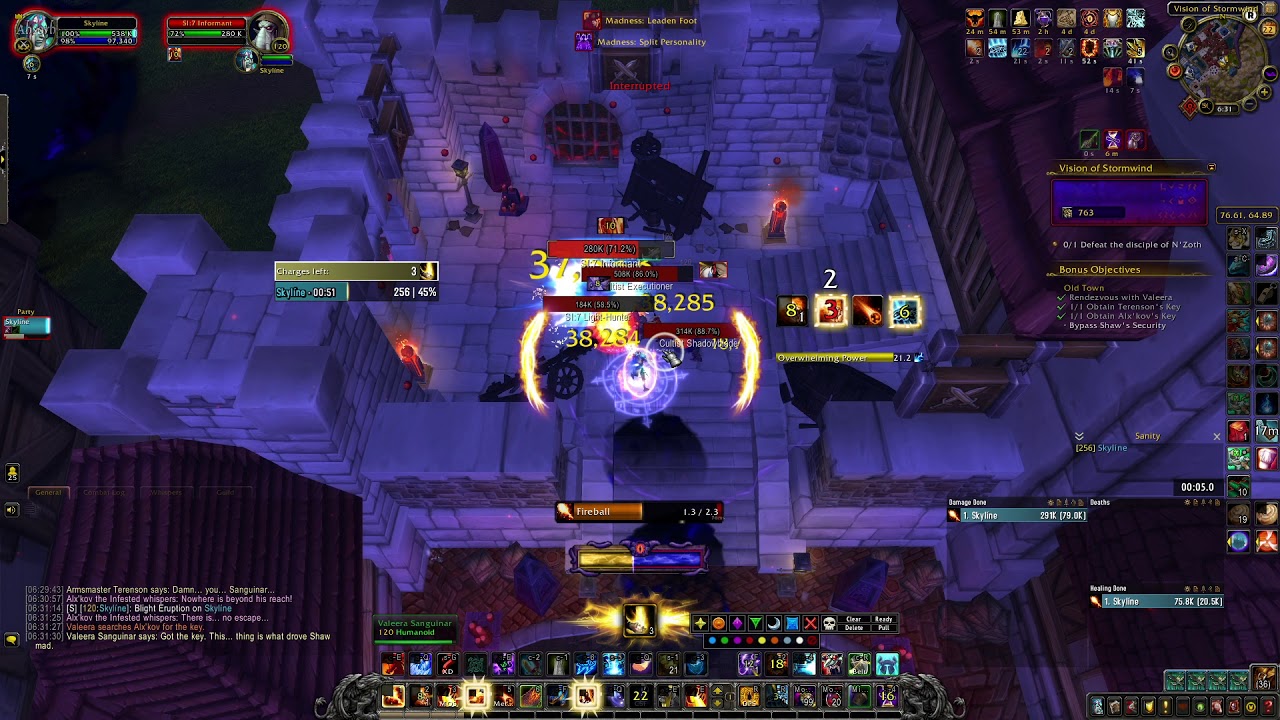 Fire Mage Solo - 5 Mask Horrific Vision of Stormwind Full Clear