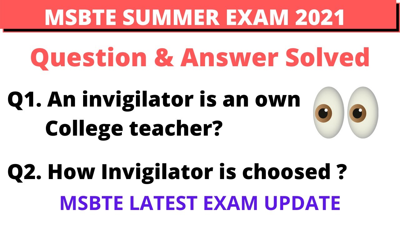 #msbte latest update | How Invigilator is choosed for online MCQ exam? MSBTE MCQ Question Bank 2021