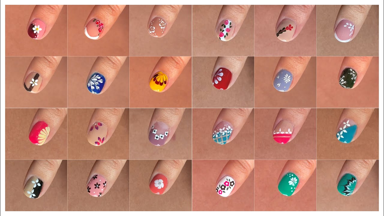 30 Easy flower nail art designs compilation || Flower nail art without tools