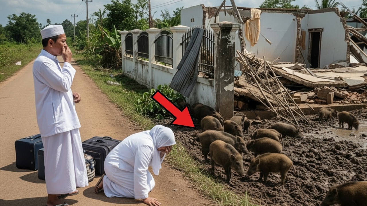 GRESIK GEGER : PULANG UMROH, PAK HAJI KAGET RUMAHNYA JADI KUBANGAN LUMPUR BABI HUTAN, TERNYATA