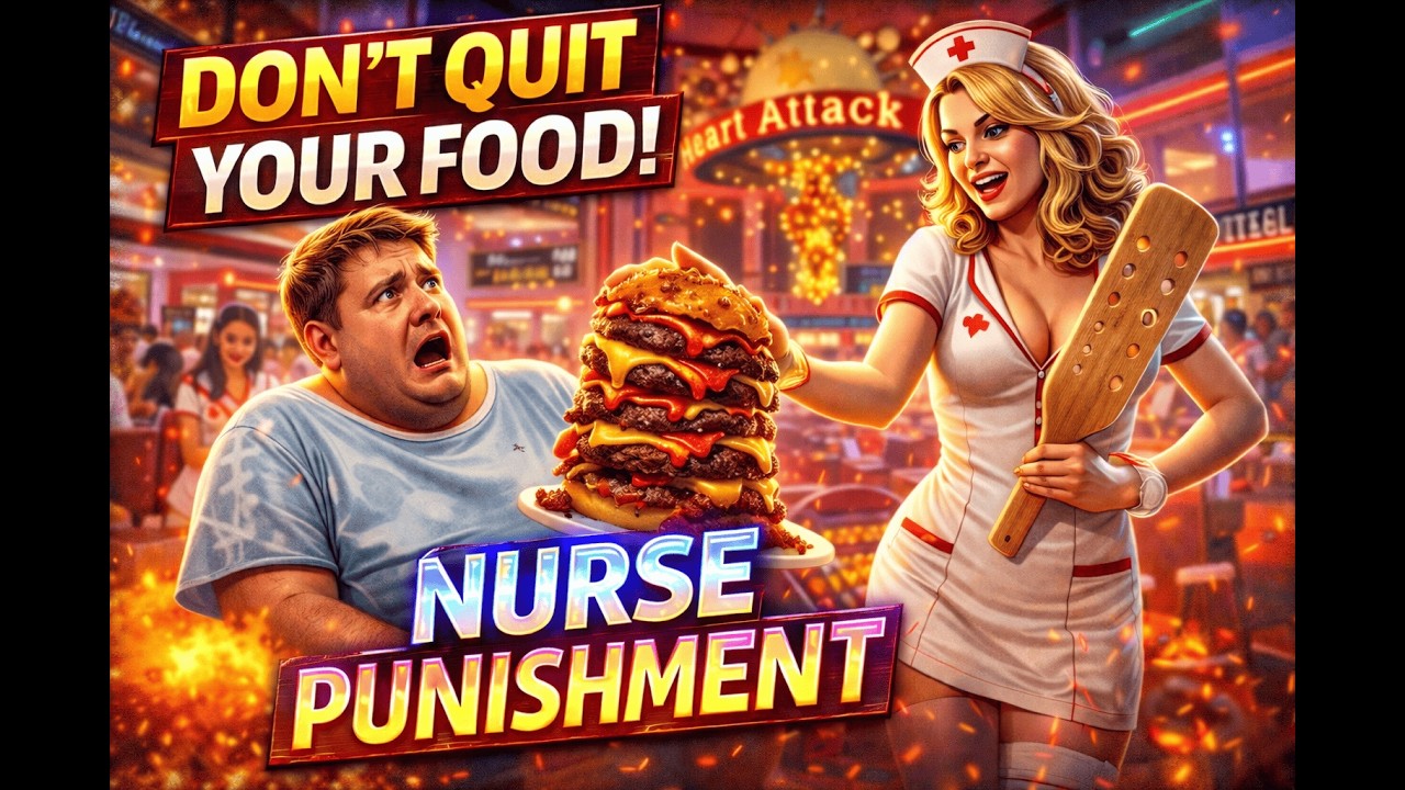 Nurse Punishment for not eating your food! Heart Attack Grill!