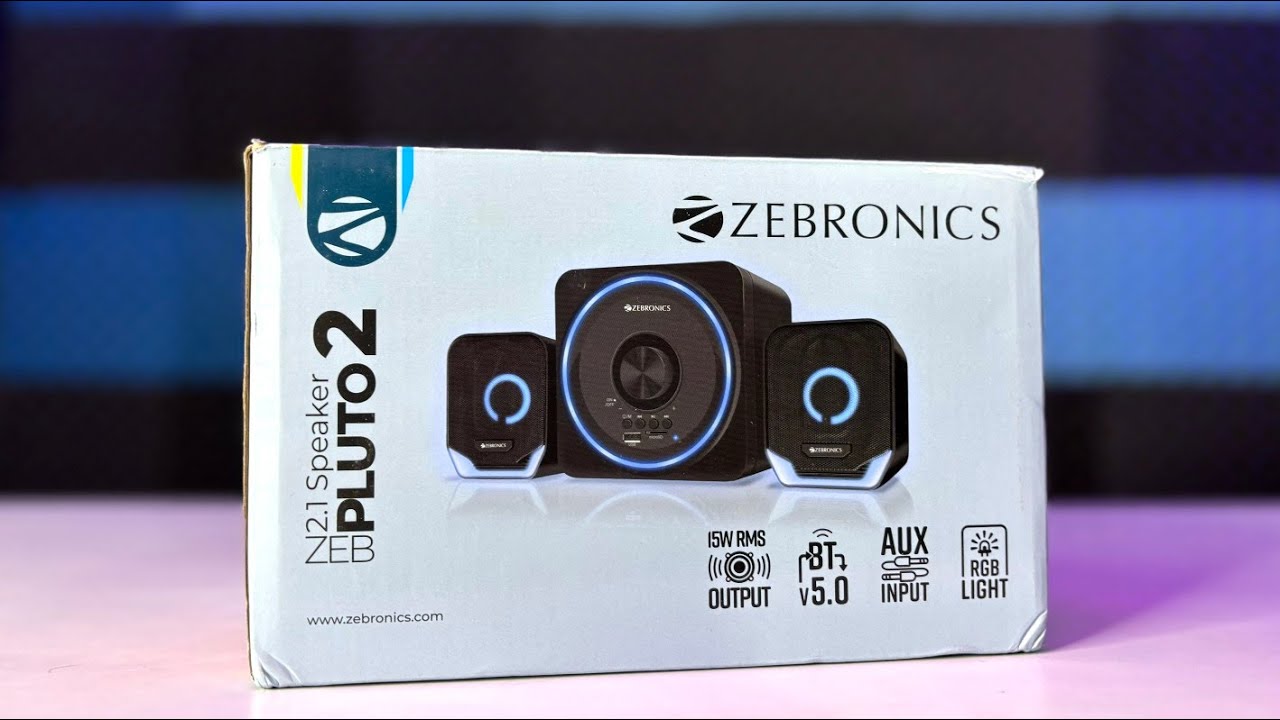 ZEBRONICS Newly Launched Pluto 2-2.1 Channel Desktop Speaker⚡️UNBOXING REVIEW⚡️USB POWERED RGB LIGHT