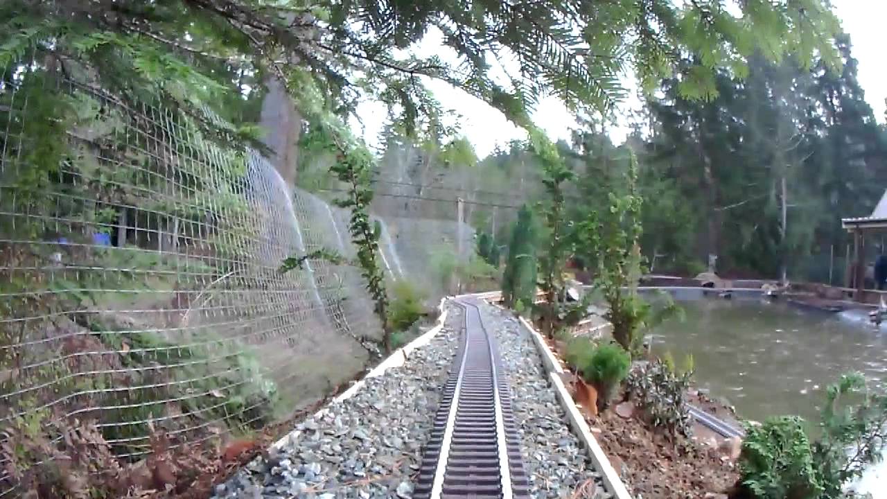 new garden train layout and rc boat pond 7