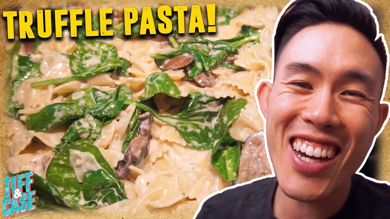 Truffle Pasta with Mushroom and Spinach  Recipe