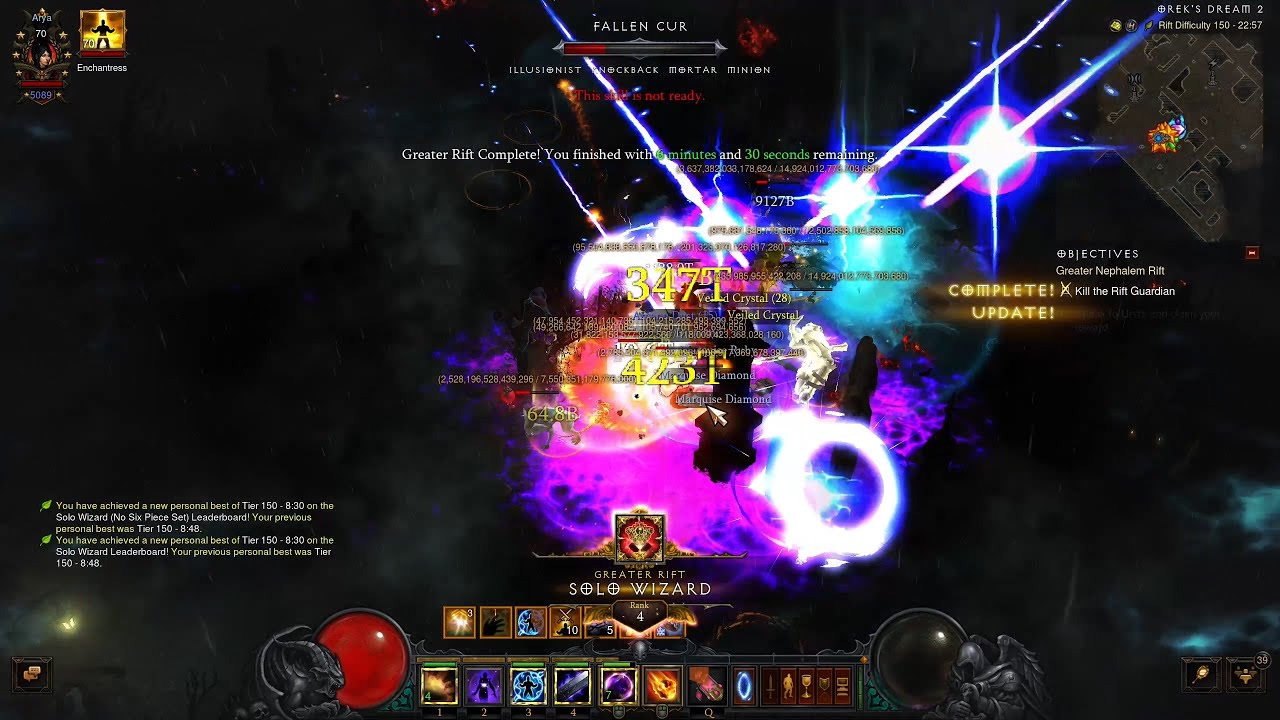D3 S37 Wiz LoD Reverse Archon Meteor GR 150 8'30 NO POWER