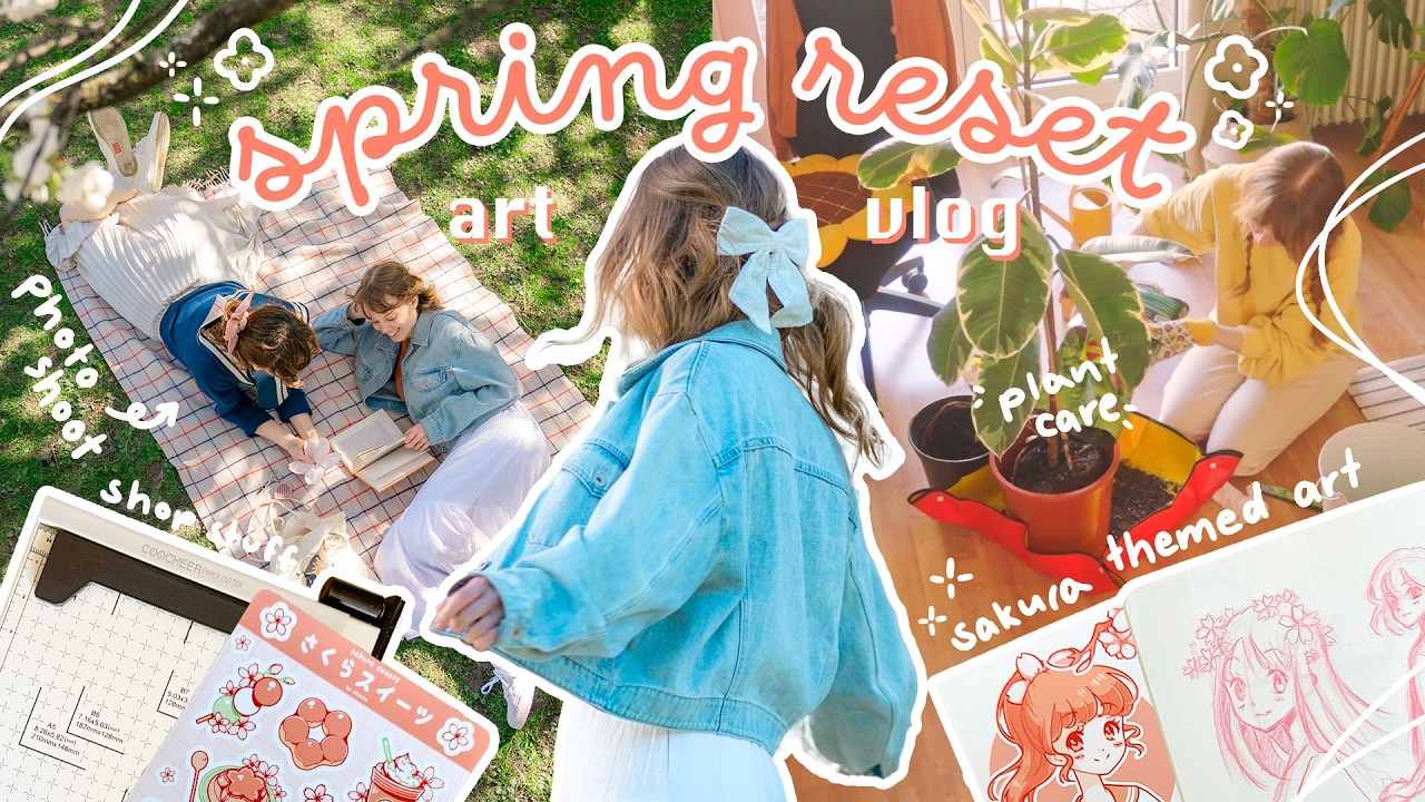 Spring Reset 🌱 Shop Restock, Pflanzen, Zeichnen und ein Sakura Photoshooting 🌸 📸 ※ ART VLOG ※