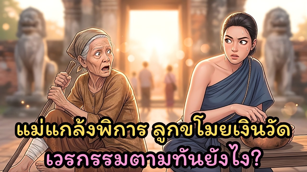 กฎแห่งกรรม! สะใภ้ใจบาปแอบฉกเงินวัด ต่อหน้าแม่ผัวแกล้งพิการ