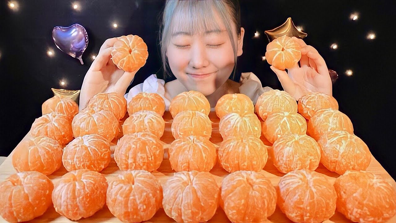 ASMR のどが渇いた人は見て❗️みかん Mandarin orange 귤【咀嚼音/ Mukbang/ Eating Sounds】