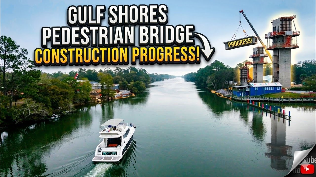 Gulf Shores Pedestrian Bridge Construction Progress | FPV Drone Video 