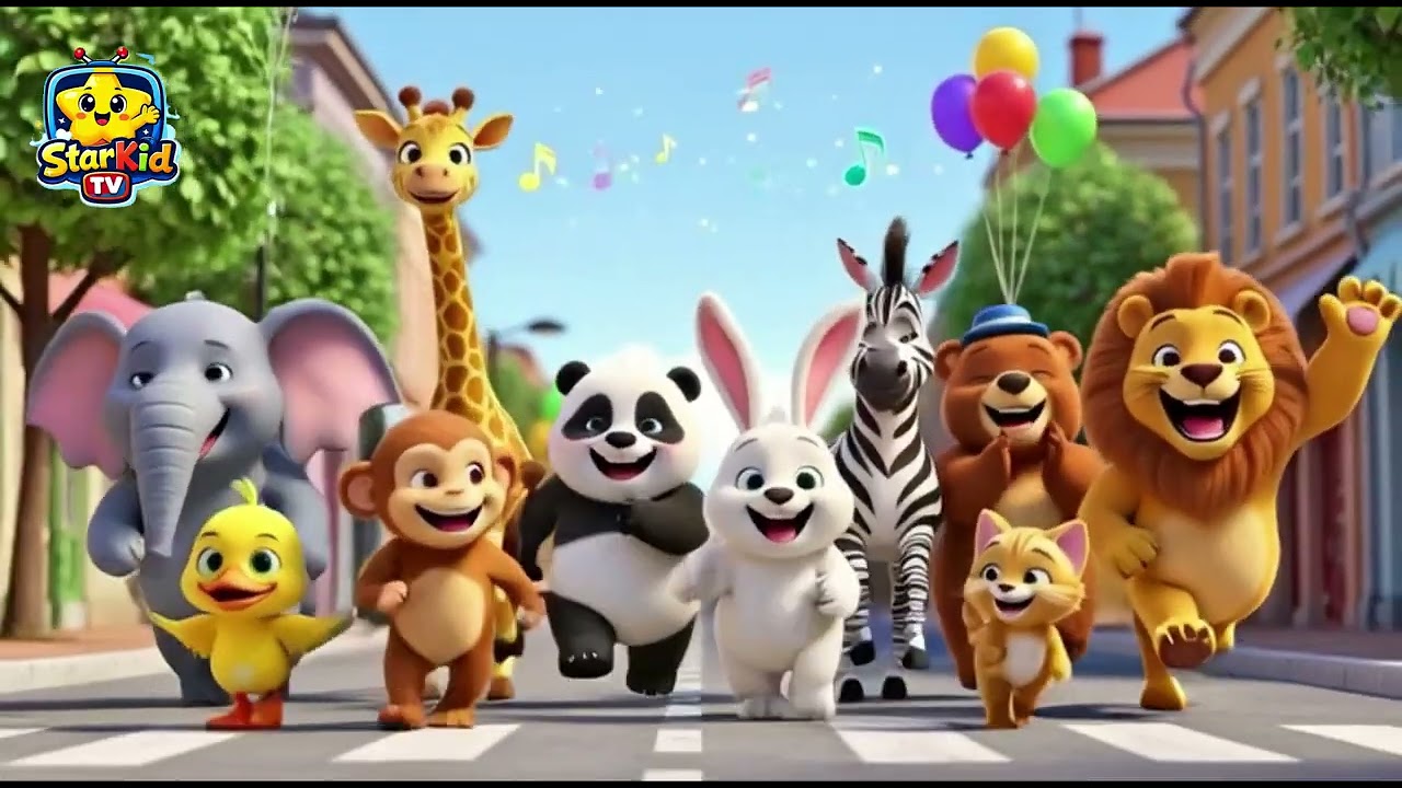 1 to 10 Animal Parade Adventure in Town | Animal Song | Nursery Rhymes & Kids Songs | StarKid Tv