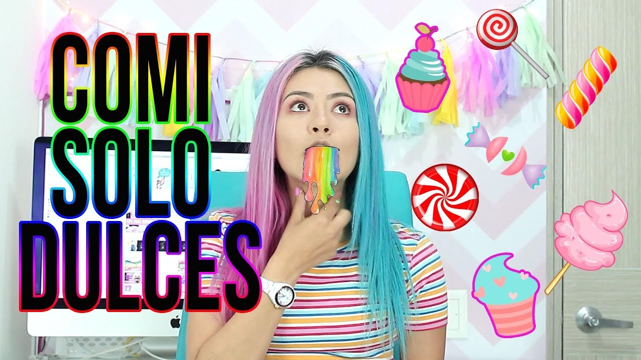 24 HORAS COMIEDO SOLO DULCES 🍭🍬 / Lorena G 💜