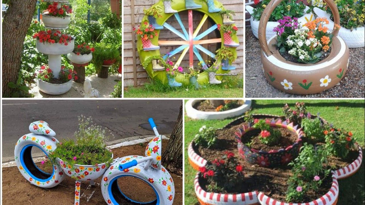 20 IDEIAS PARA SEU JARDIM COM PNEUS!