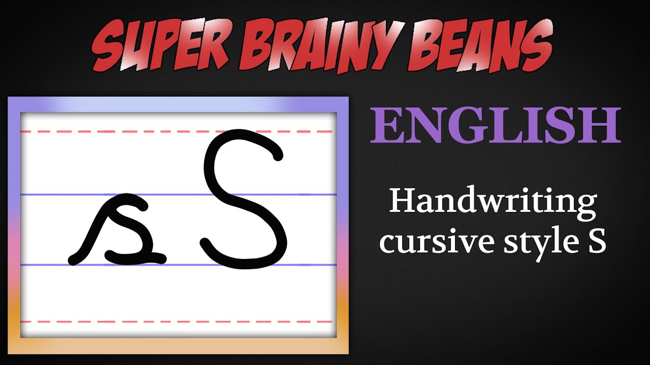 Lower & Upper case 's' in cursive style - English Handwriting for kids