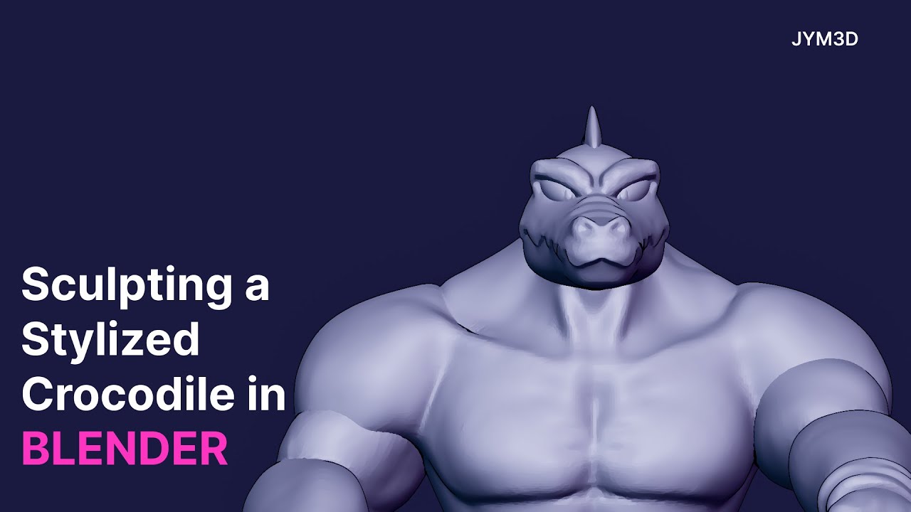 Sculpting a Stylized Crocodile on Blender - Timelapse