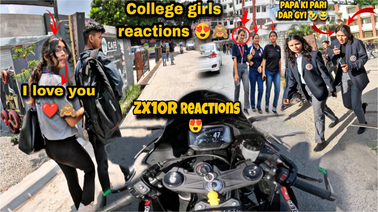 ZX10R Shocking Girls Reactions 😍|| Cute College Girls Reactions || Girls Shocking Pro Rider Is Back🥺