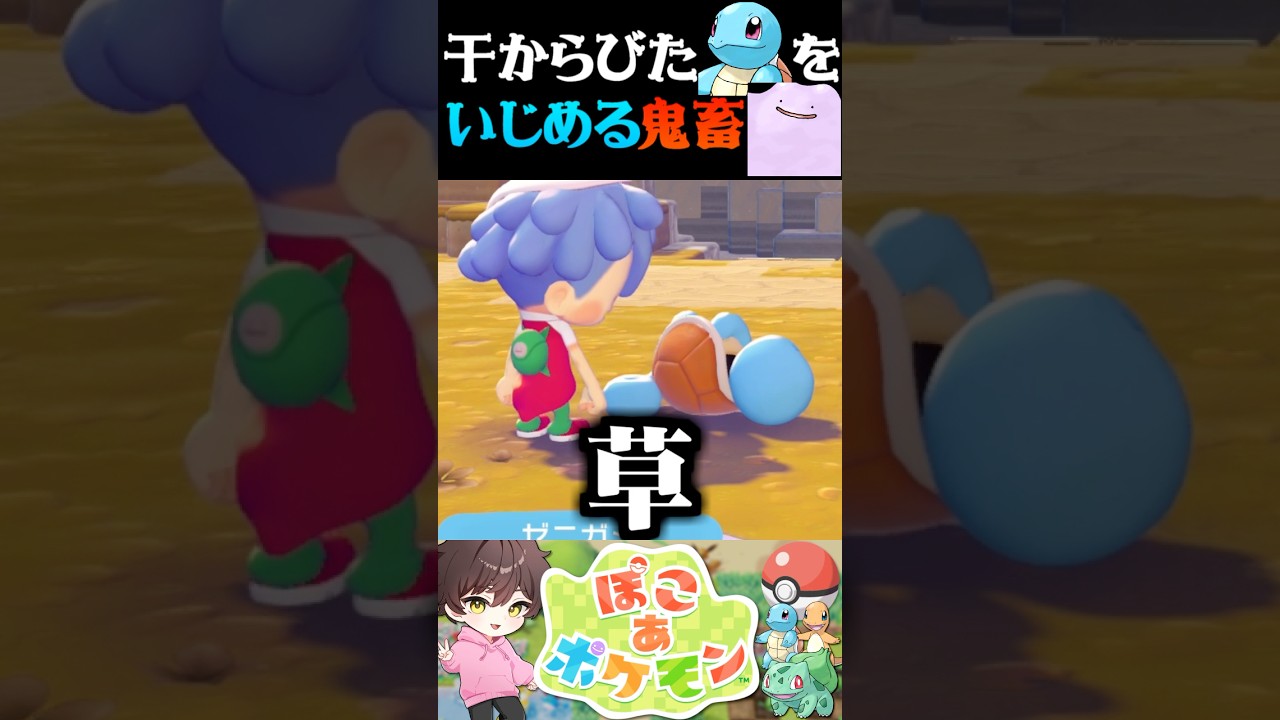 【鬼畜】干からびたゼニガメに追い打ちをかけるメタモンが酷すぎるww【ぽこあポケモン】【うさごん】