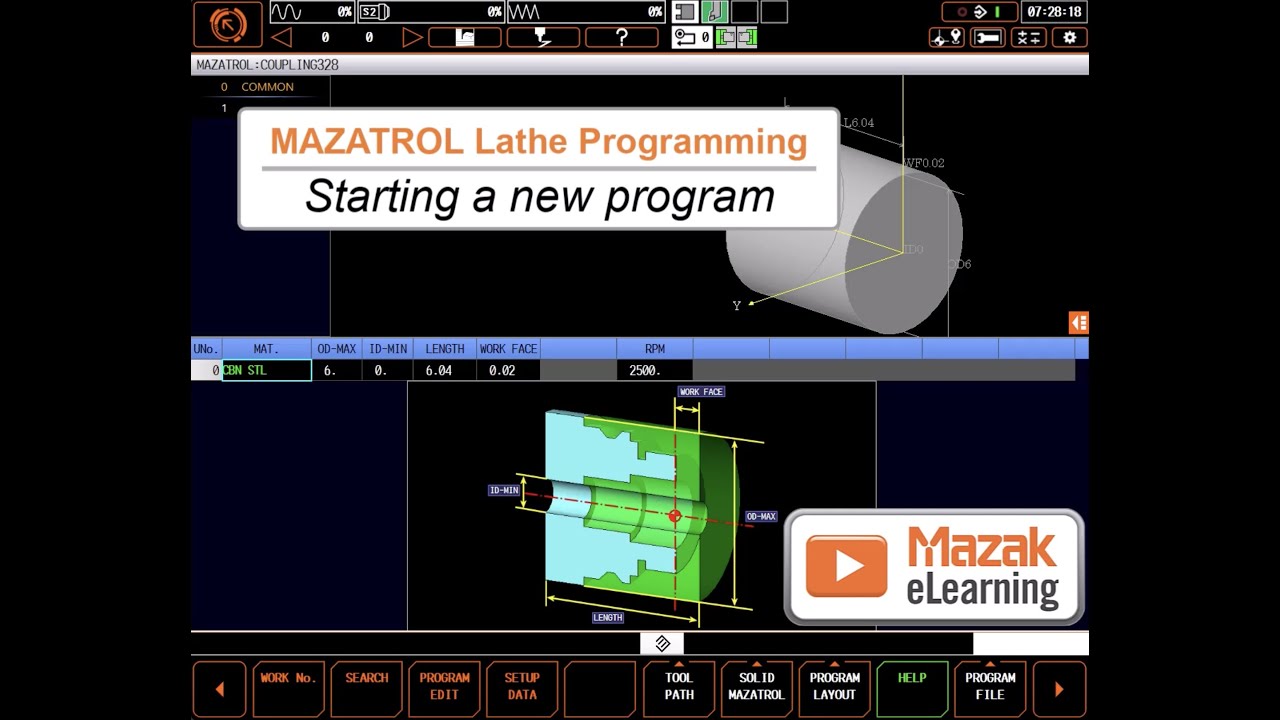 Краткие сведения по программированию MAZATROL: запуск новой программы токарной обработки MAZATROL...