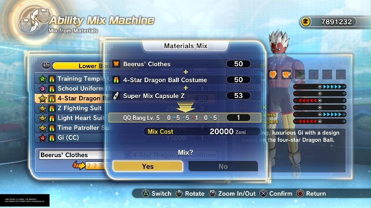 Lvl 6 22+ QQ Bang (beerus top + 4 star dragon costume pants) DRAGON BALL XENOVERSE 2_20211023033507
